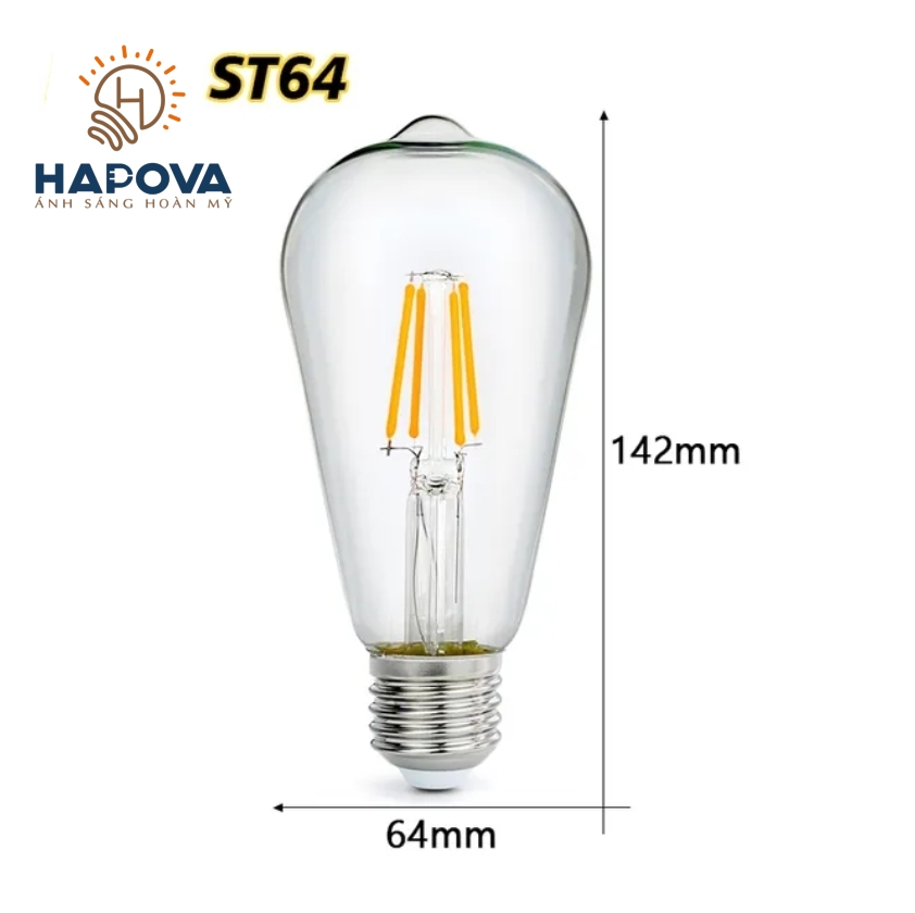 Bóng LED Edison HAPOVA SOLDE ST64 Công Suất 4W Kiểu Dáng Vintage