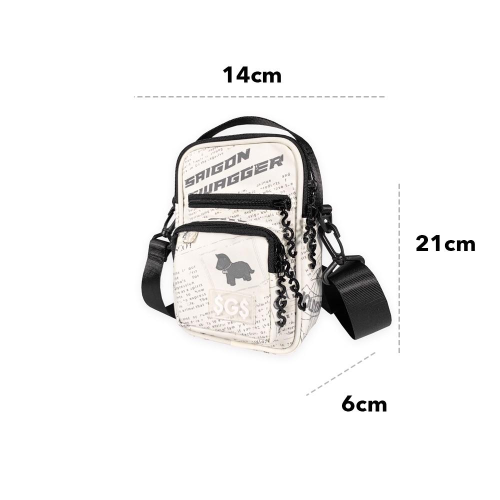 Túi Đeo Chéo Nam, Nữ Dọc In Họa Tiết Báo SAIGON SWAGGER SGS Journal Cross Bag