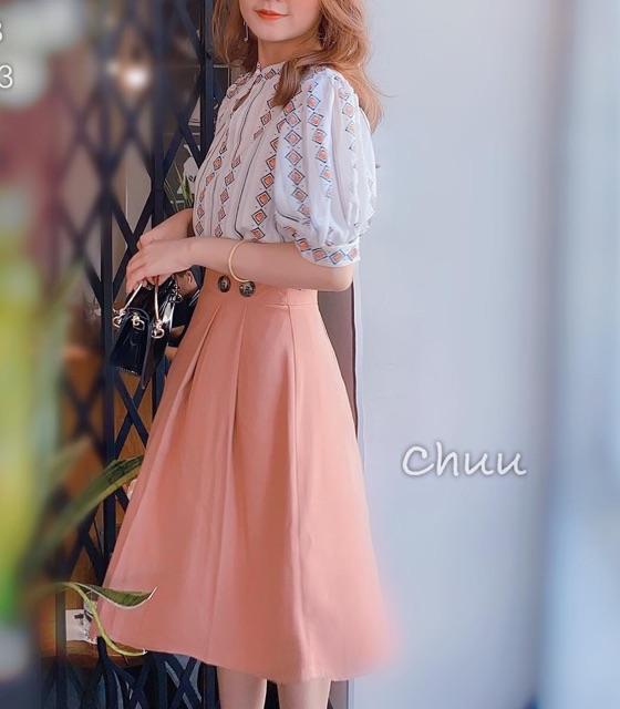 Chân váy midi tới gối có ảnh thật