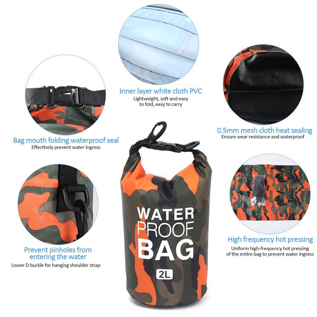 Túi khô chuống nước thể thao BAG WATERPROOF 20L (Xanh quân đội)