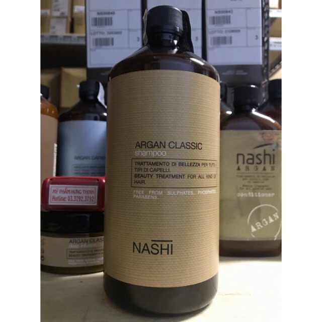 [+Tặng mũ trùm] DẦU GỘI PHỤC HỒI NASHI ARGAN DƯỠNG ẨM SUÔN MƯỢT 1000ML