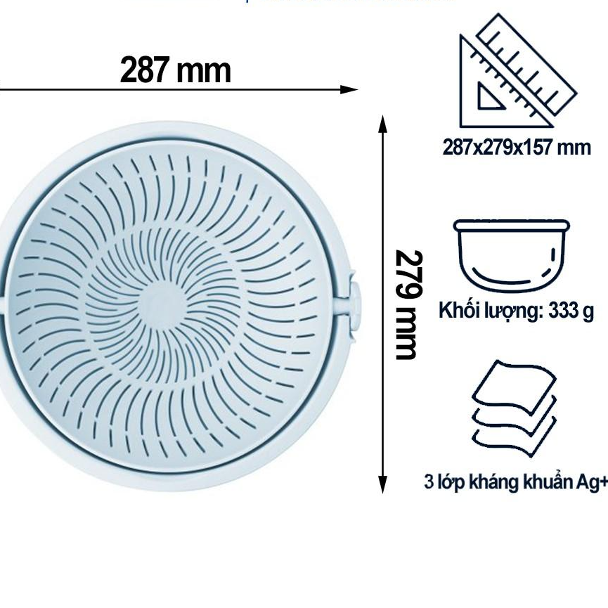 Bộ thau rổ xoay yoko inochi dễ dàng sử dụng tiện dụng đa năng rửa rau củ quả