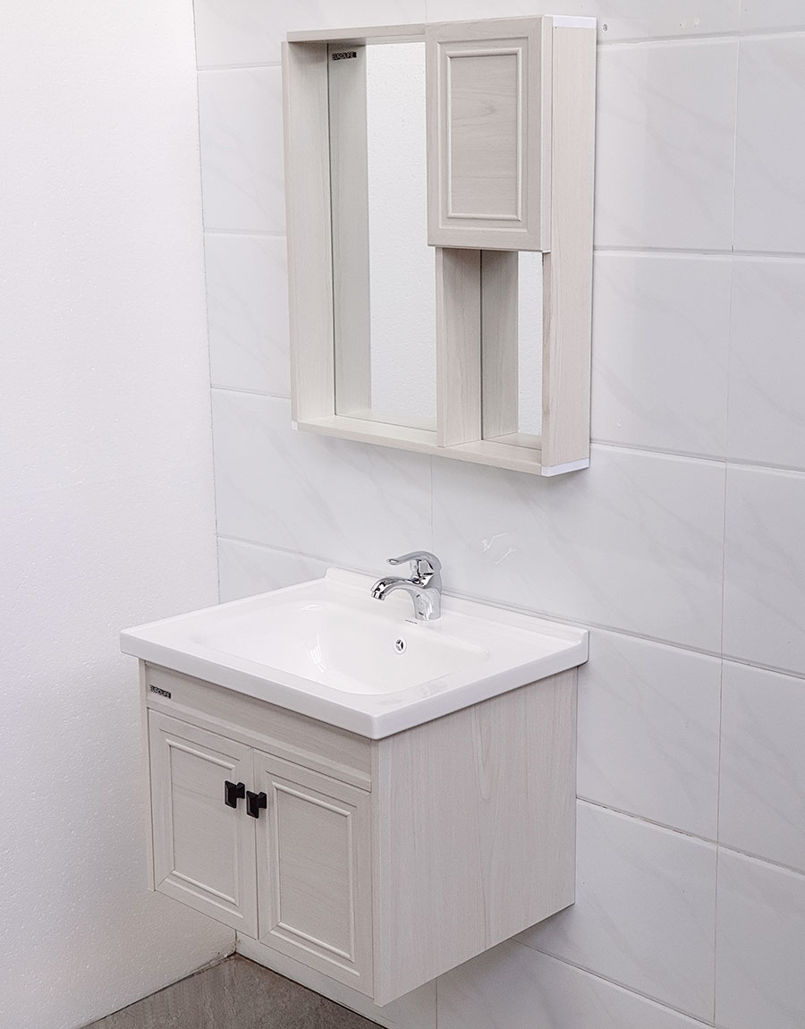 Bộ tủ Lavabo nhựa và carbon chịu nước Eurolife BLV-NC01 kháng nước chống ẩm chống bám bẩn, tạo khuẩn (Trắng)