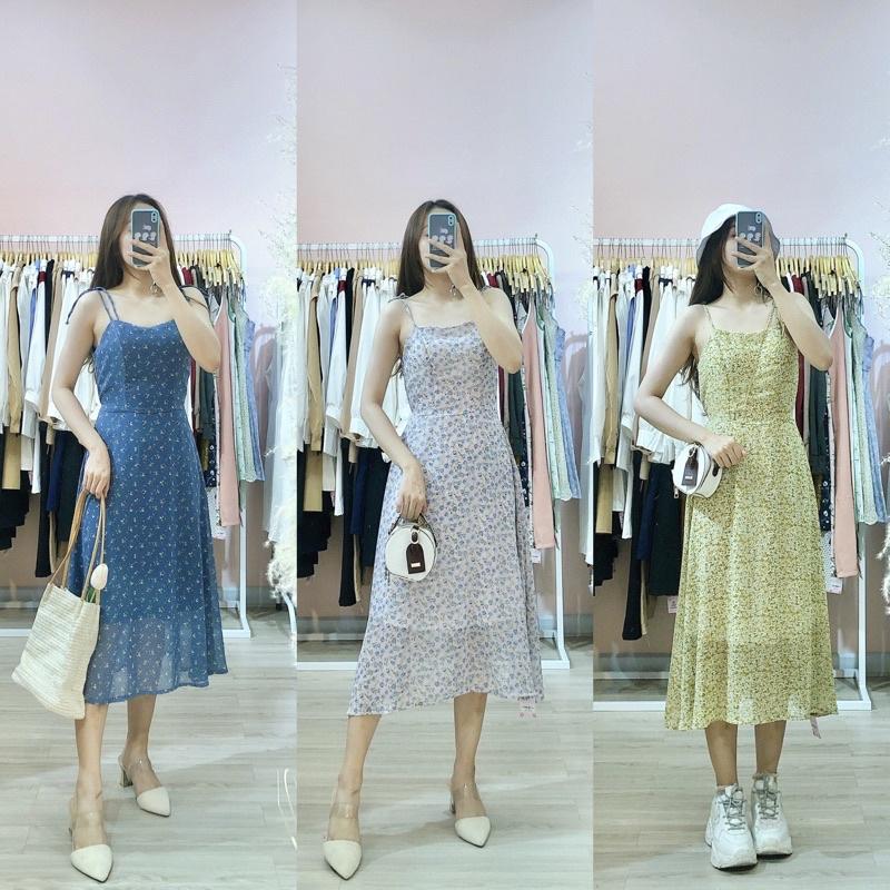ĐẦM HAI DÂY MAXI HOA FORM DÀI - MÈO IN DA HOUSE
