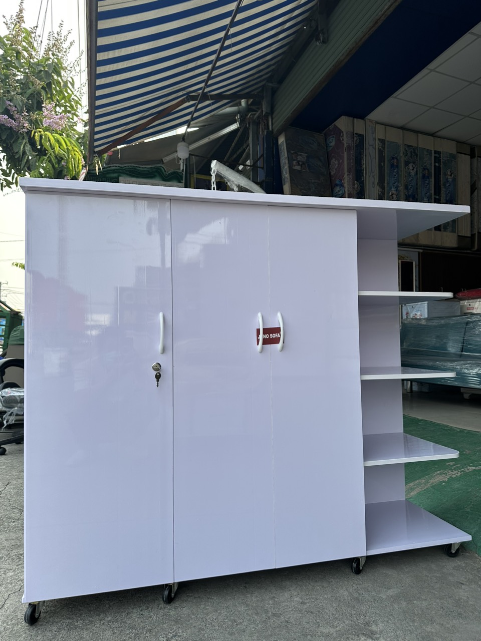 Tủ áo nhựa màu trắng Tundo ngang 1m45 x cao 1m2 x sâu 45 cm