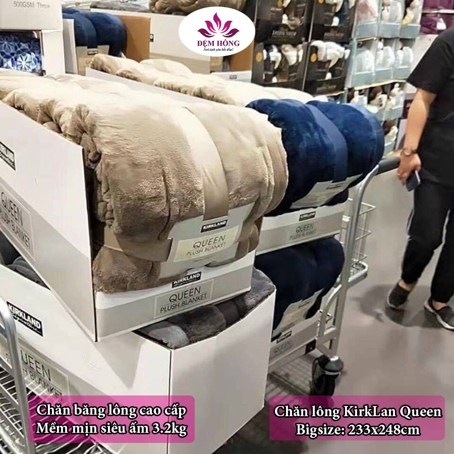 Chăn lông Kirkland Queen cao cấp Costco Mỹ