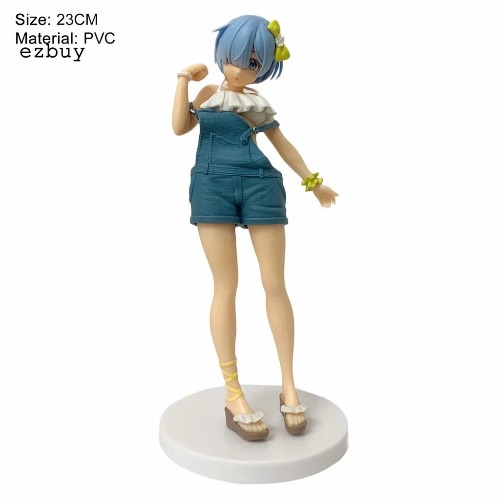 PVC Rem Ram Figure Rem Ram Anime Statue Toy Garden Decor for Movie Lovers