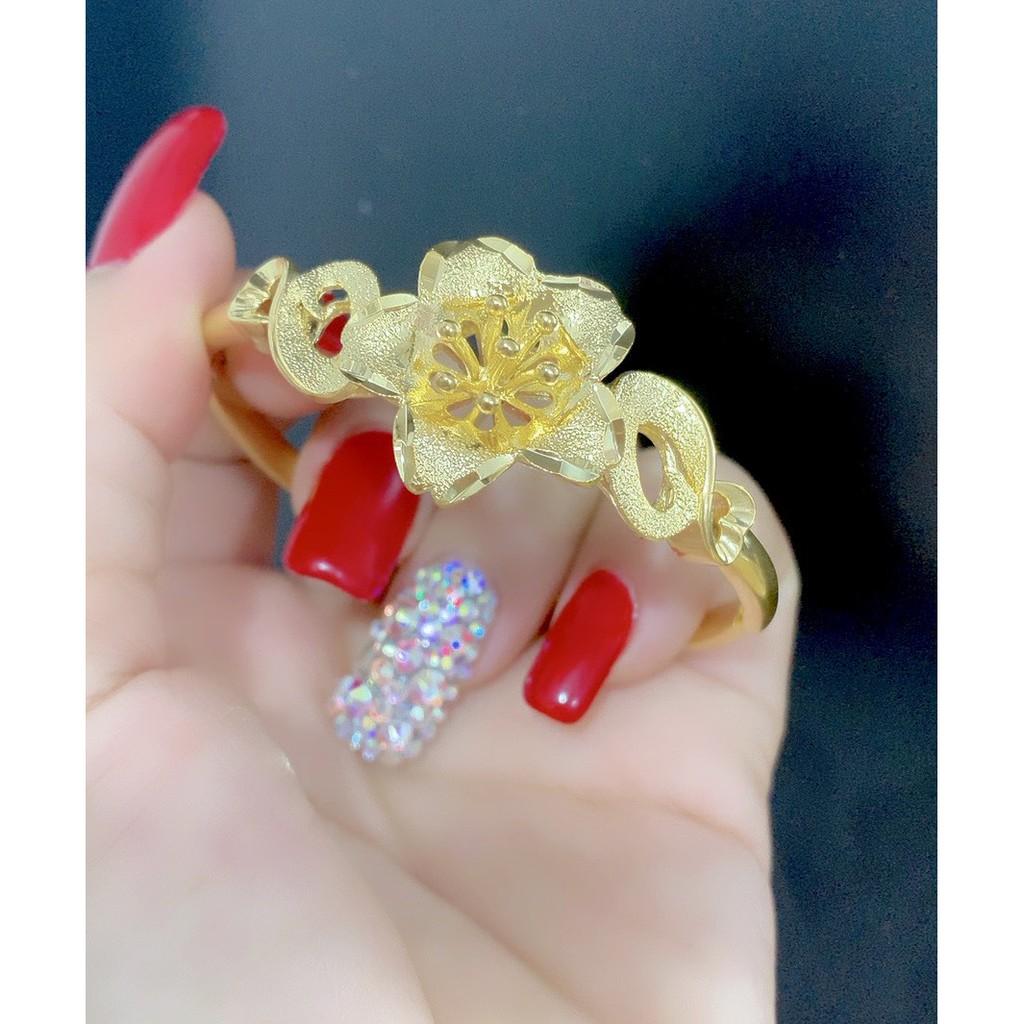 Vòng tay chạm hoa cưới mạ 24k cao cấp P356