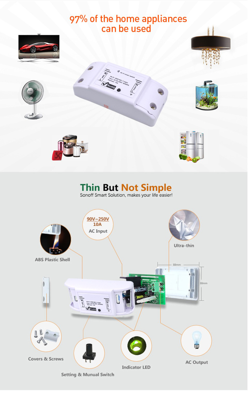 Công tắc thông minh wifi 10A