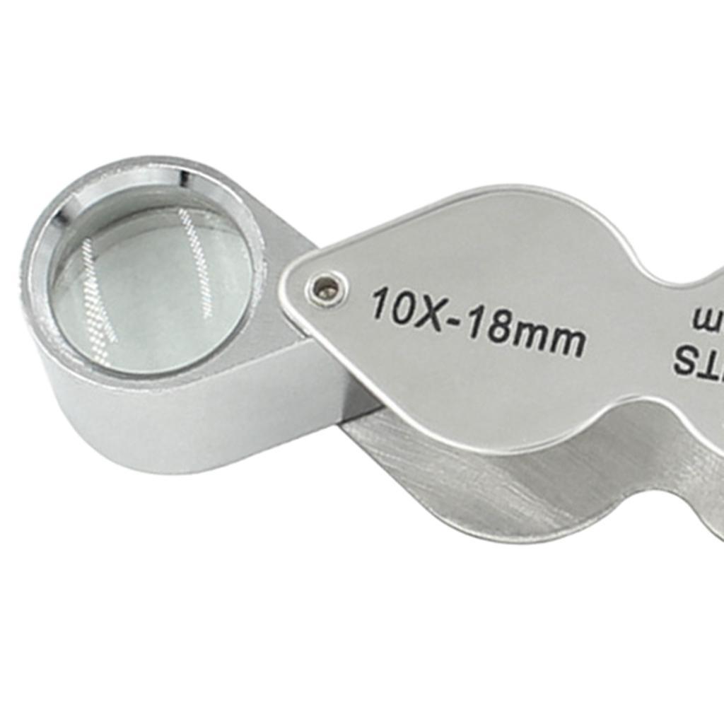 Foldable Miniature Magnifying Glass Twin Lens 10X&20 X Magnify for Jewelry