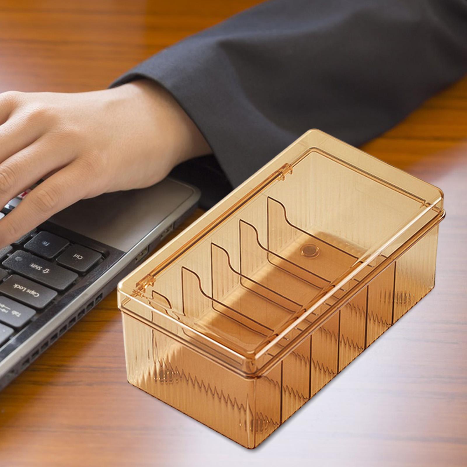 Storage Box Management Box with Compartments Container for Desk Office