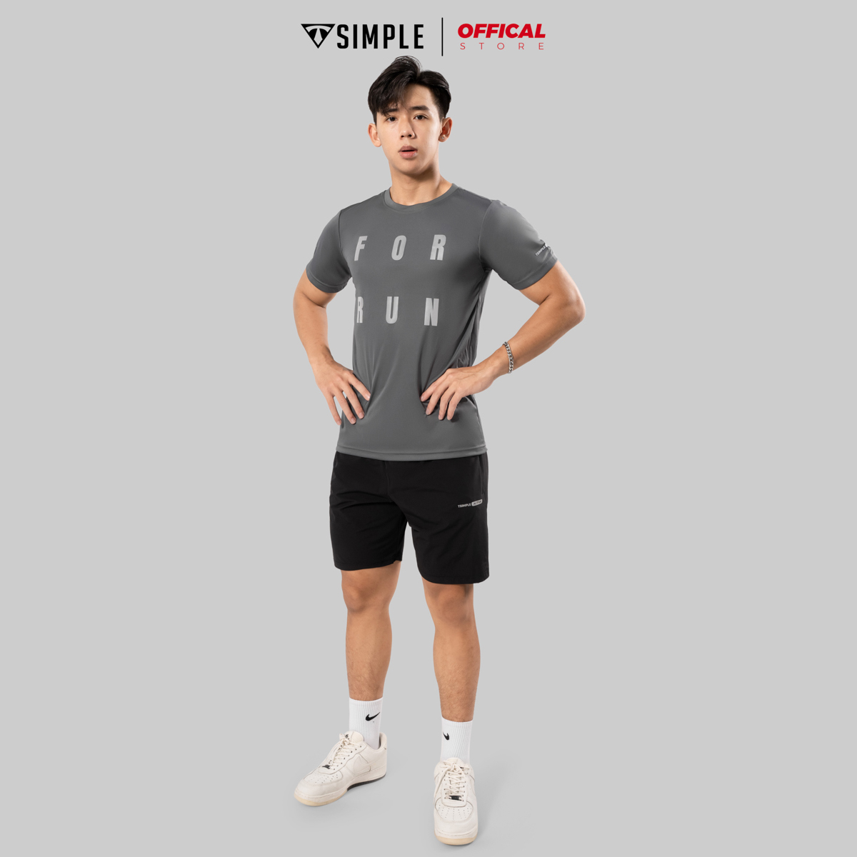 Áo Thể Thao Nam TSIMPLE cổ tròn tay ngắn tập gym vải thun lạnh thoáng mát co giãn chuẩn form For Run MSSAHP3