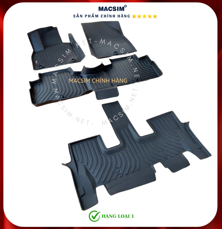 Hình ảnh Thảm lót sàn xe ô tô Hyundai Palisade (sd) Nhãn hiệu Macsim chất liệu nhựa TPE cao cấp màu đen