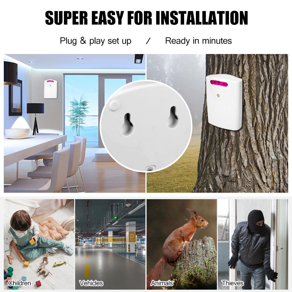 Bộ Chuông Cửa 1 Bộ Thu 2 Bộ Phát Báo Động Cảm Biến Chuyển Động Ir