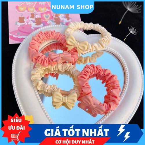 Dây cột tóc crunchies NƠ màu pastel xinh xắn - Nunam shop