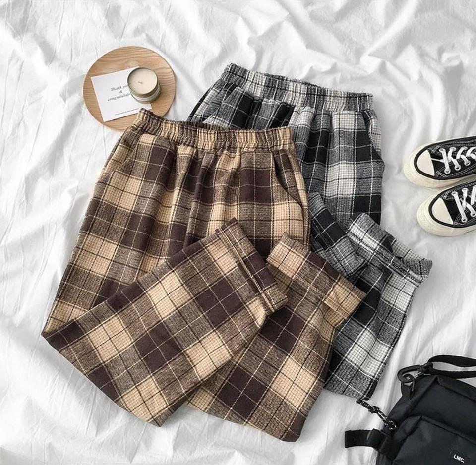 Quần caro nam nữ unisex plaid pant