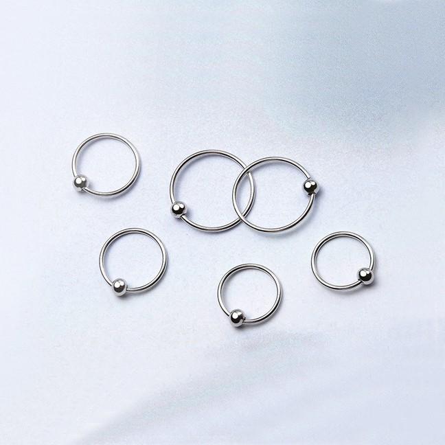 Khuyên tai tròn mảnh basic nhiều size cho cả nam và nữ phong cách Hàn Quốc