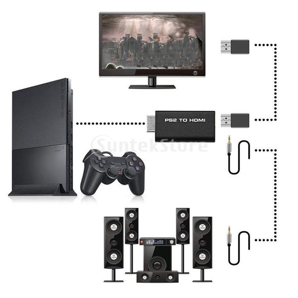 To  Audio Video AV Adapter Converter 3.5mm Audio Output for HDTV