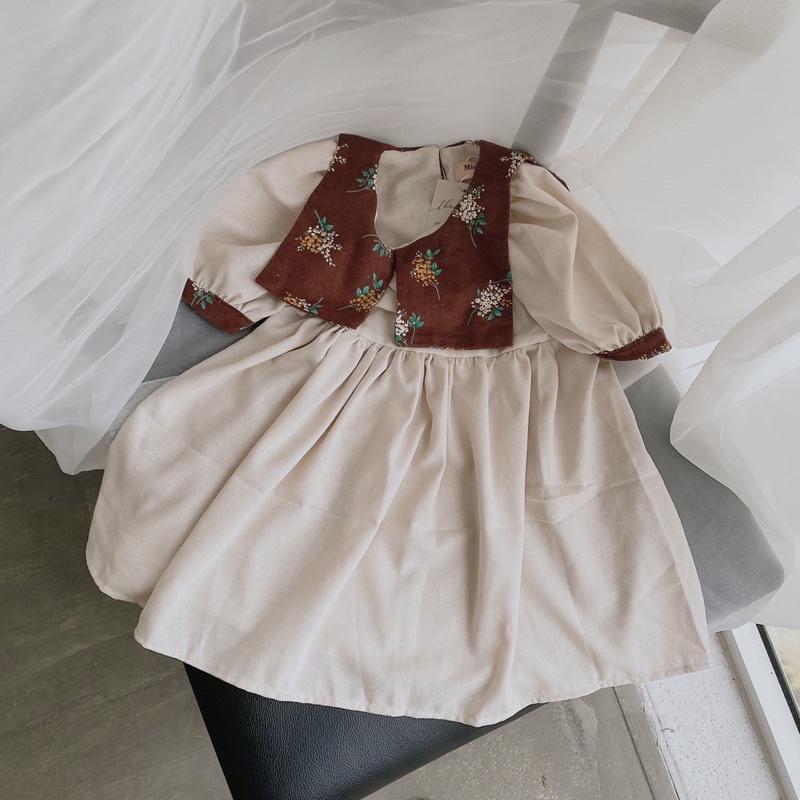 Đầm Cho Bé Mick and Milk 1,2,3,4,5,6 Tuổi Váy Trẻ Em Hàng Thiết Kế Phong Cách Vintage Chất Liệu Mát Mẻ Dễ Thương