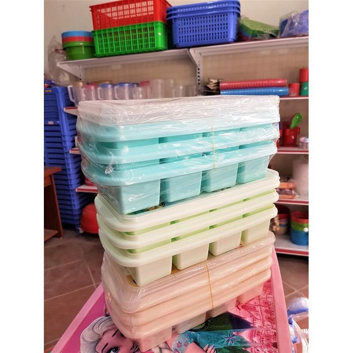 Set 3 Khay Làm Đá Có Nắp Nhựa Việt Nhật