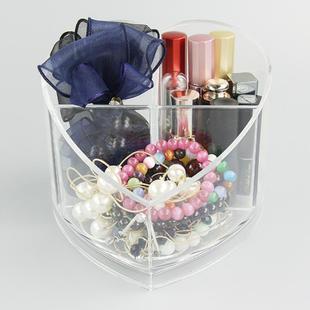 Acrylic Bathroom Office Accessories Holder - 3 Compartment Cosmetic Organizer For Jewelry Makeup Brush Lipstick Pens Pencils