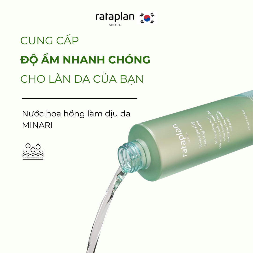 Toner dưỡng ẩm Minari RATAPLAN dịu nhẹ cấp ẩm, phục hồi và cải thiện đàn hồi da 210ml