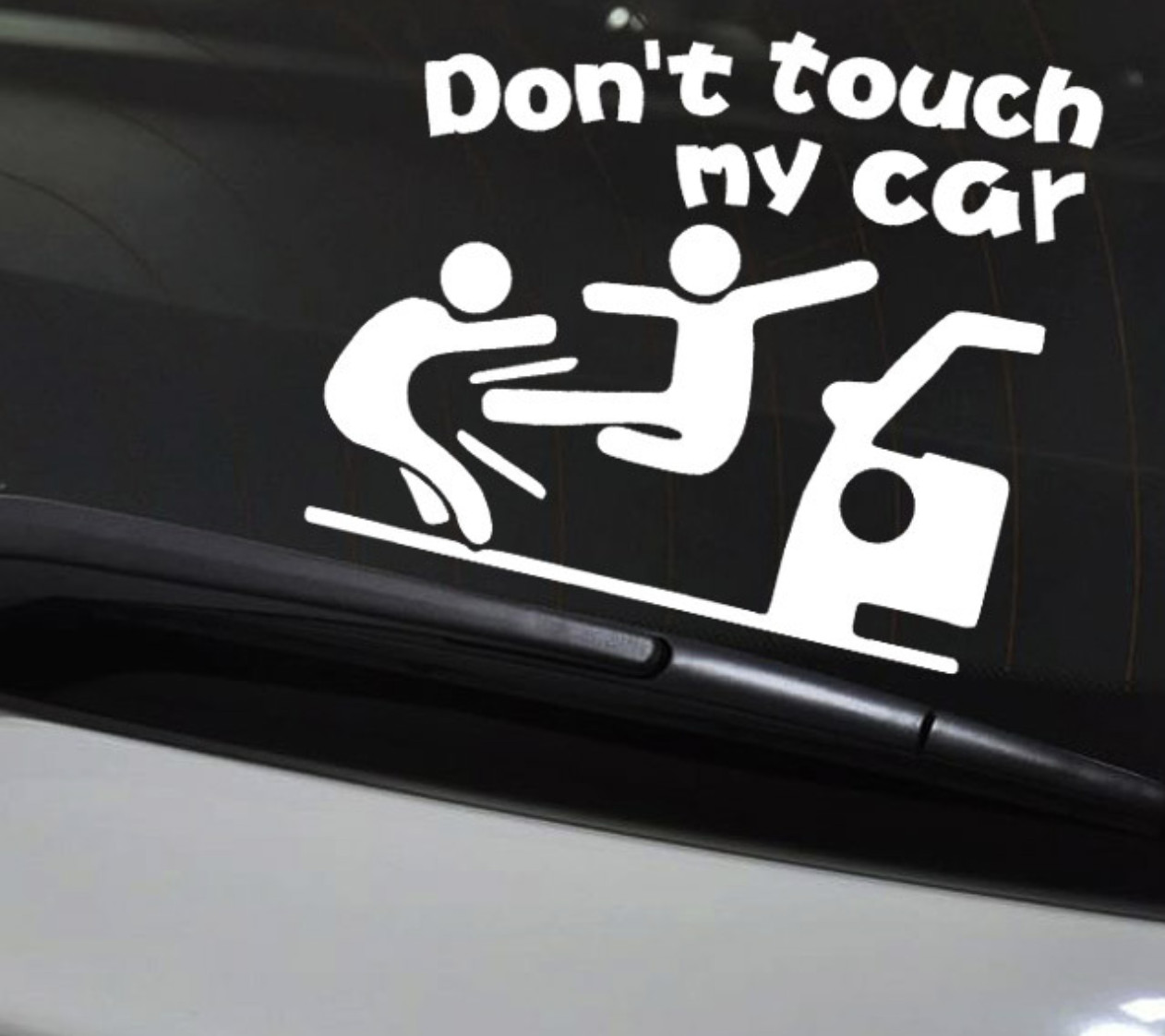DON'T TOUCH MY CAR ĐÁ NHAU- Sticker transfer hình dán trang trí Xe hơi Ô tô size 12x14cm
