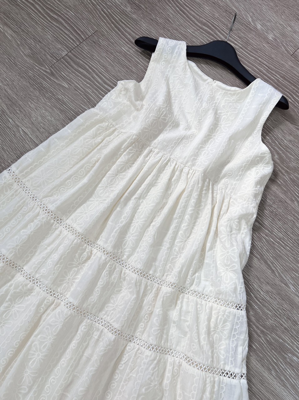 Váy Bầu Sát Nách Mùa Hè Azuno V84 Chất Liệu Cotton Ren May 2 Lớp Cao Cấp