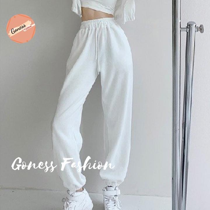 Quần jogger nữ Goness ống rộng dáng dài jongger bo gấu chất nỉ phong cách trẻ trung JG11