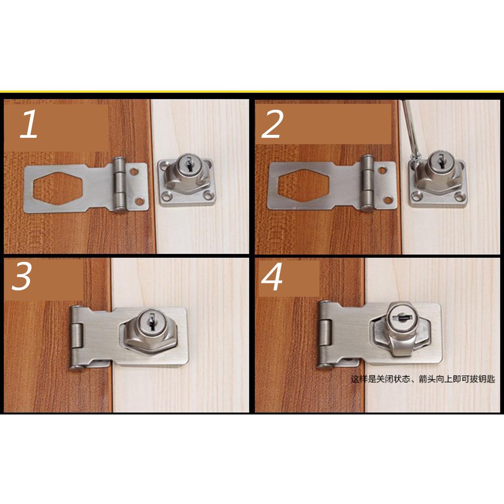 Zinc Alloy Keyed Door Lock Security Bolt Anti-theft Lock Buckle Locker