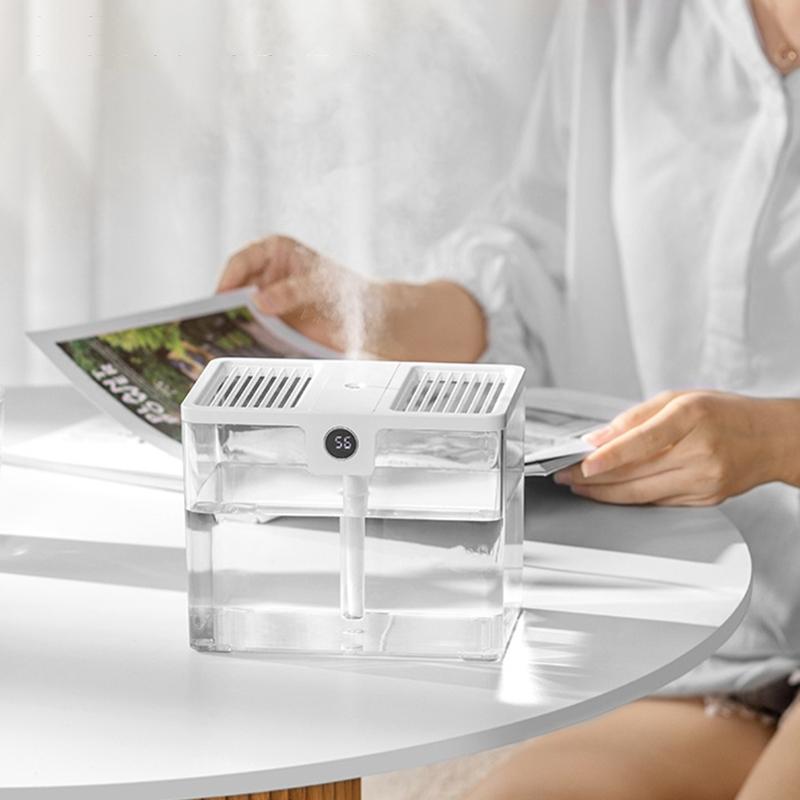 Sức Chứa Lớn 1500ML Máy Tạo Độ Ẩm Không Khí USB Xông Phòng Nước Máy Khuếch Tán Tinh Dầu Lộc Hiển Thị Độ Ẩm Cho Nhà Làm Thơm Ẩm