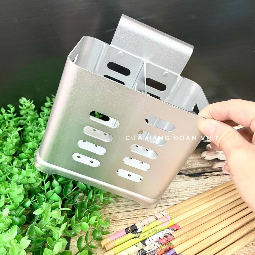 Ống vắt đũa muỗng, ống đựng đũa muỗng tiện lợi 2 ngăn - Nhôm dày cao cấp 15cm, nặng 400g