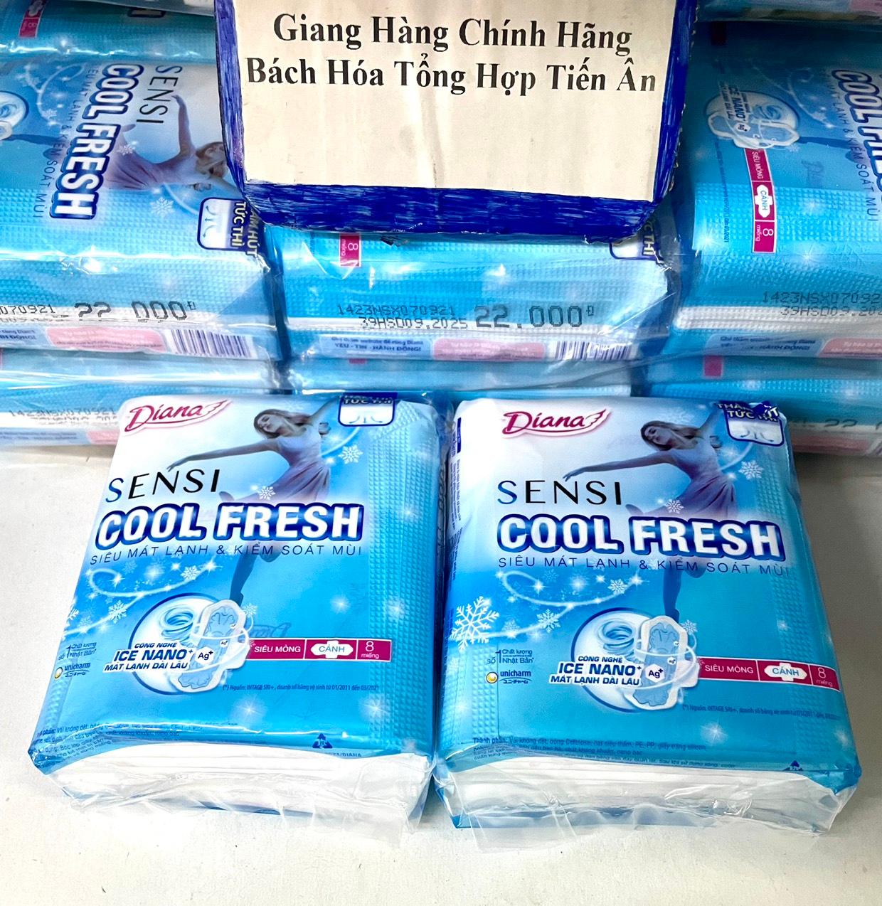 2 Gói Băng vệ sinh Diana Sensi Cool Fresh siêu mỏng cánh 2 x 8 miếng