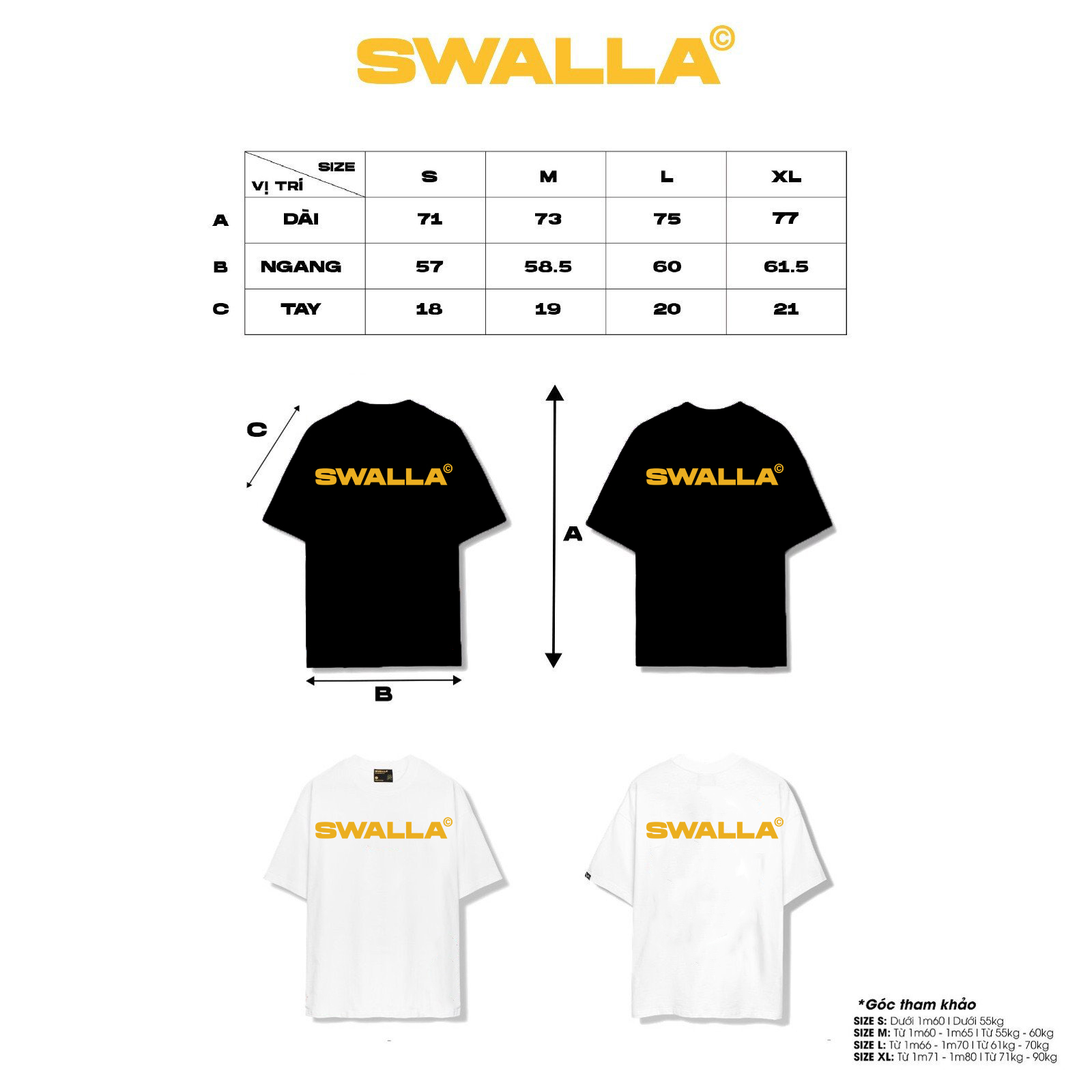 Áo thun unisex SWALLA MATCH 100% PREMIUM COTTON - LOCAL BRAND chính hãng