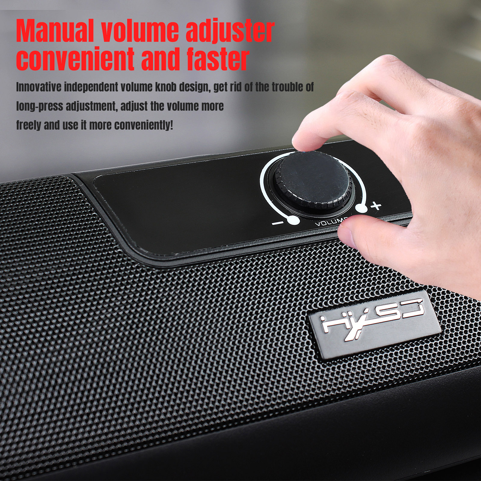 HXSJ Q3 3.5mm Wired Computer Speaker 10W Soundbar Home Theater PC Sound Bar Volume Control USB Powered for TV Laptop