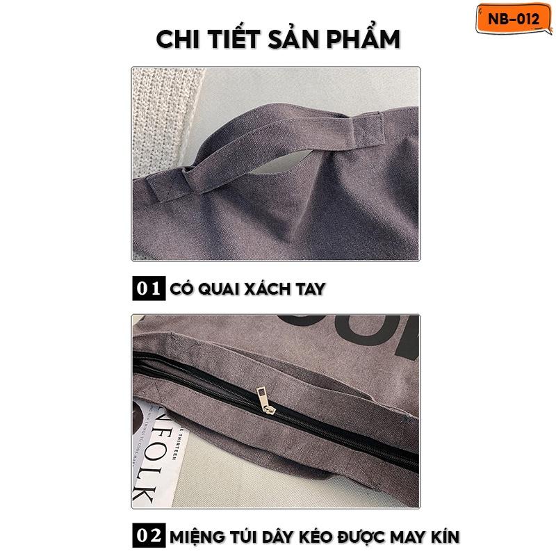Túi Canvas Size Lớn In Chữ Thời Trang Màu Sắc Hot Hit Năm 2023 Có Quai Đeo Chéo Và Quai Xách Tiện Lợi NB-012