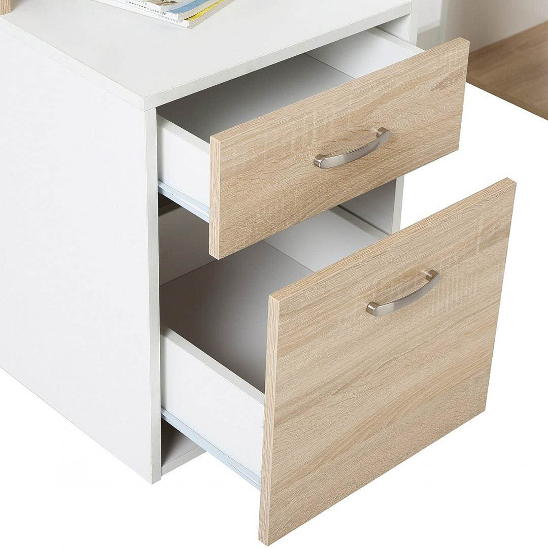 Bàn làm việc, bàn học gỗ hiện đại SMLIFE Dledum  | Gỗ MDF dày 17mm chống ẩm | D137xR55xC92cm