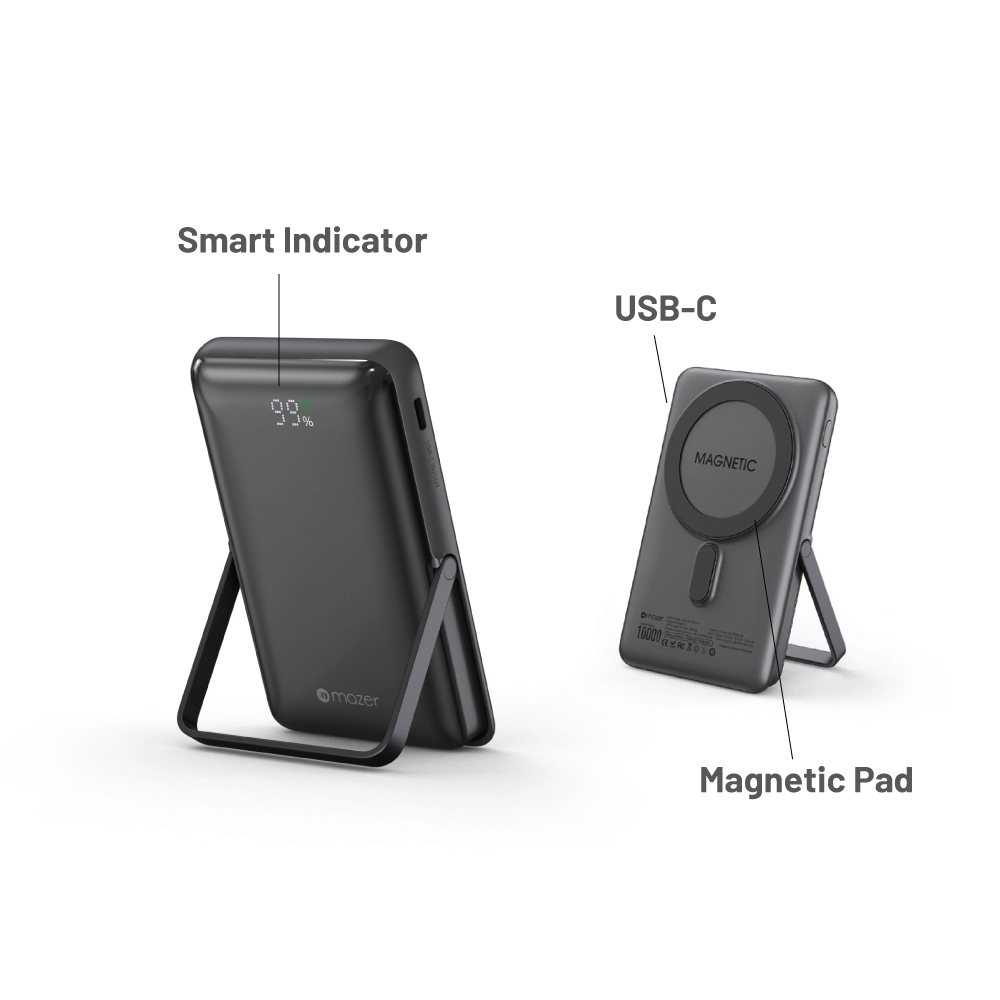 Pin Dự Phòng Mazer Infinite.Boost Mag.Stand Mini Qi Wireless 10000mAh- hàng chính hãng