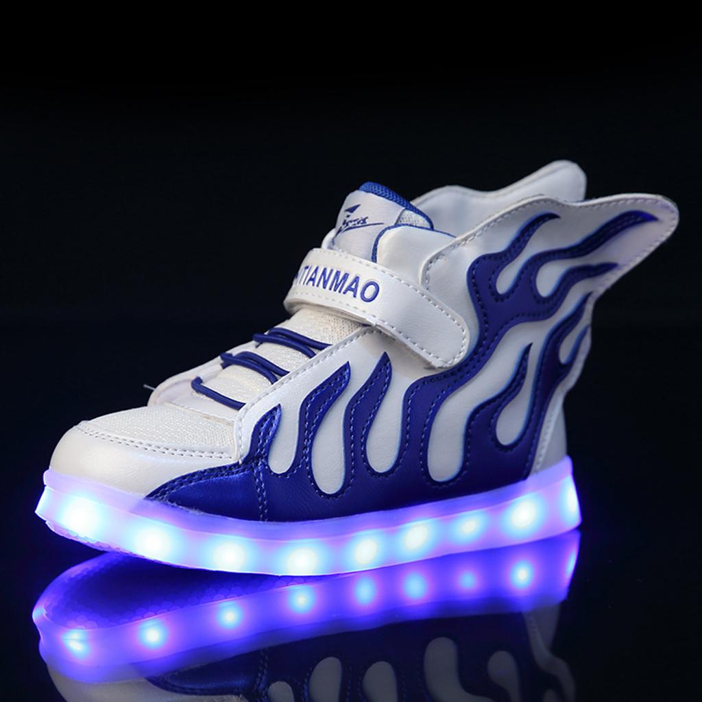 Wings Unisex LED Light up Lace Up Luminous Sneakers Kids Casual Shoes