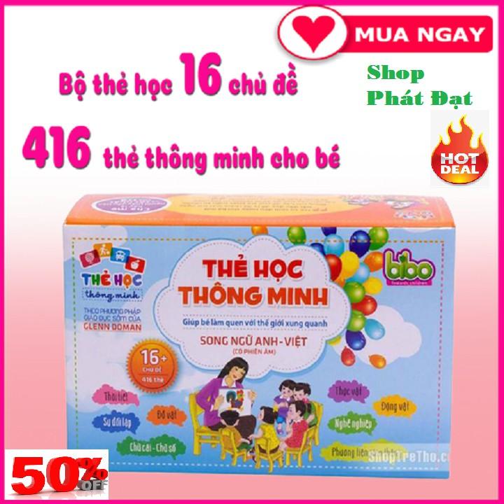 Bộ thẻ học thông minh 16 chủ đề 416 thẻ Thẻ Học, Flashcards Cho Bé 16 Chủ Đề Song Ngữ Anh Việt