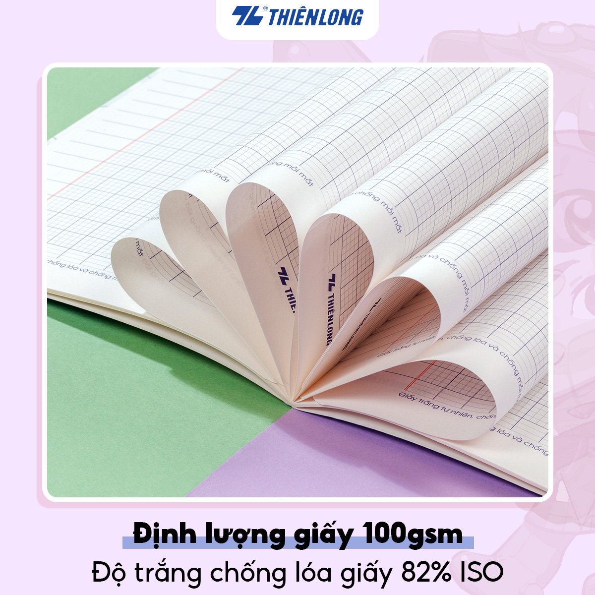 Tập học sinh 48 trang 4 ô ly vuông 2.5mm 100gsm Thiên Long TP-NB002/AK - Akooland thế giới học cụ thần kỳ