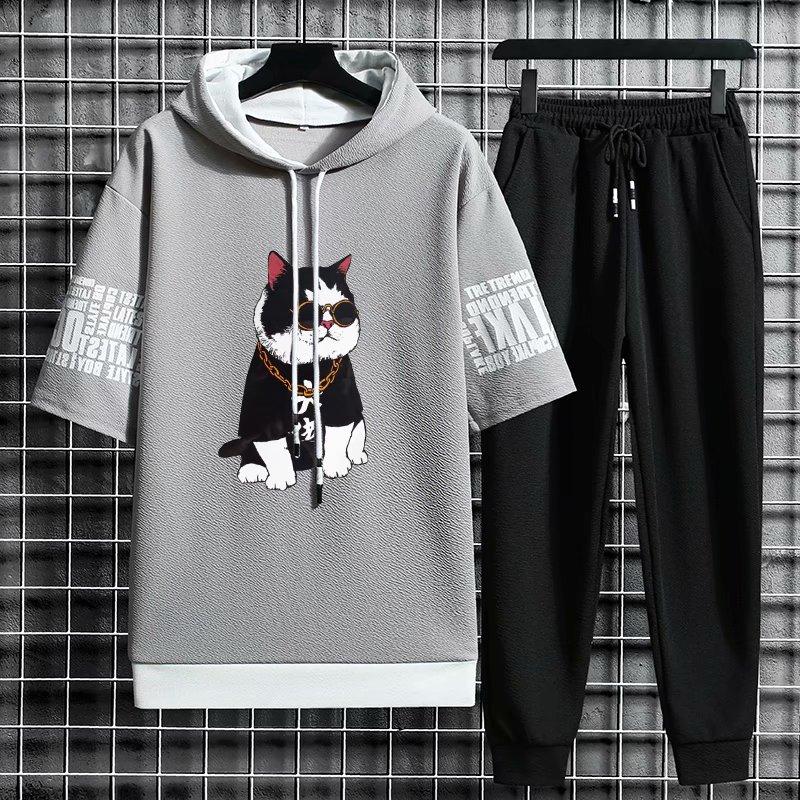 Bộ Đồ Thể Thao 6 Màu In Hoạt Hình Kiểu Hàn Quốc Thời Trang Mùa Hè 2021 Cho Nam