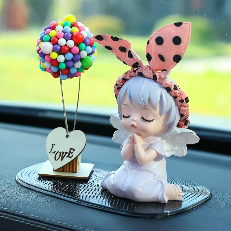 Trang Trí Taplo Xe Hơi Bé Gái Thiên Thần Có Cánh Dễ Thương - Decor Oto Nữ Giới Kèm Đế Bóng Bay
