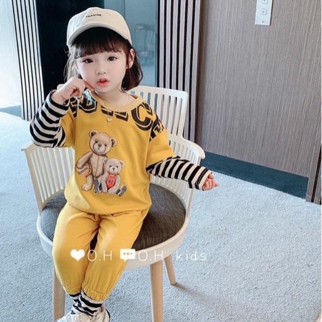 Bộ dài tay cho bé trai bé gái bộ cho bé trai 8-18kg Củ khoai tây shop chất mềm mịn in hình gấu siêu đáng yêu