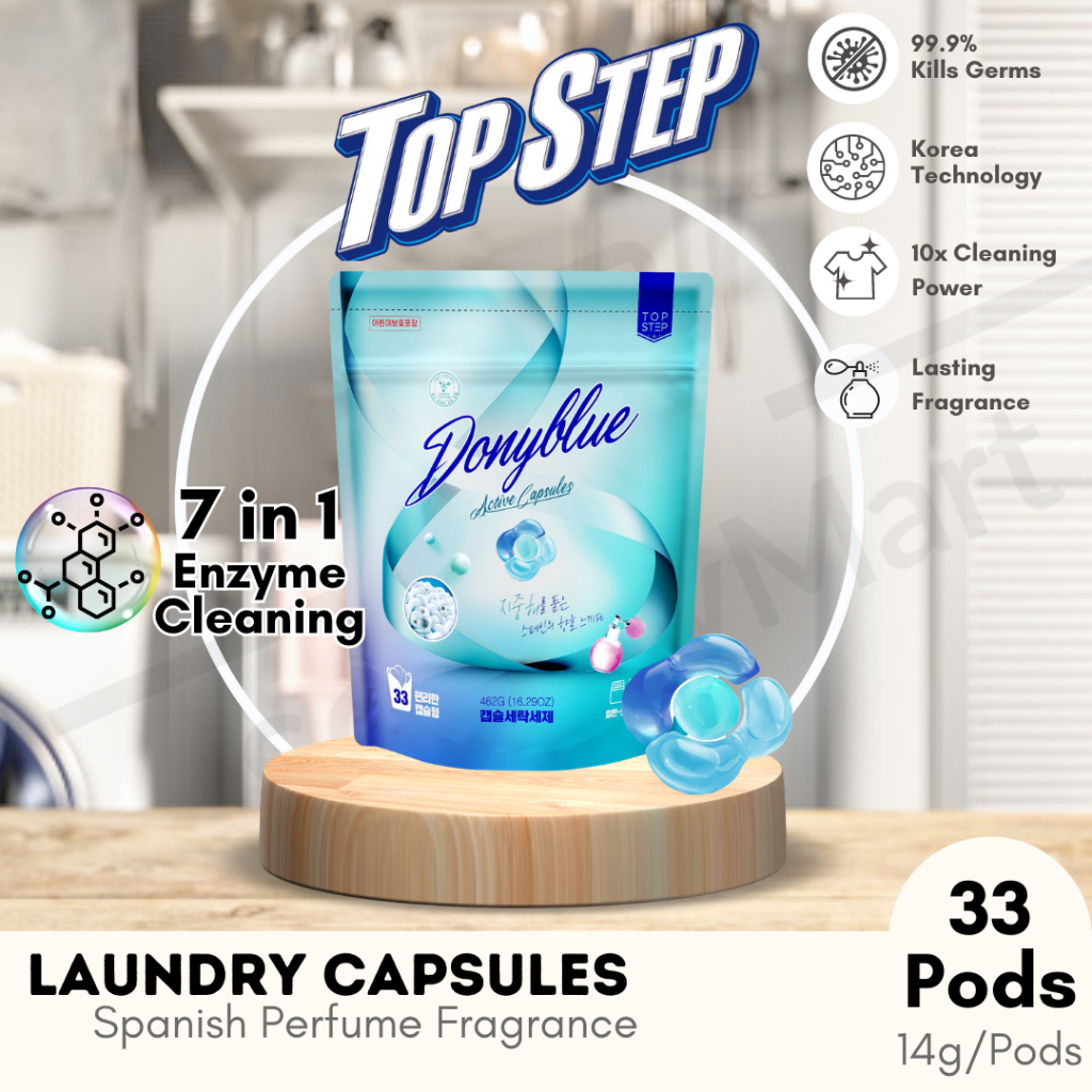 Combo 3 Túi Viên Giặt Top Step Hàn Quốc 7in1 Công Nghệ Enzyme An Toàn Cho Da, Sạch Đột Phá - 33 Viên (462gx3)