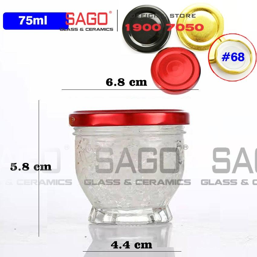 Hũ Thủy Tinh Bé Sen Lùn 75ml , 100ml Nắp Thiết | Hũ Đựng Yến Cao Cấp