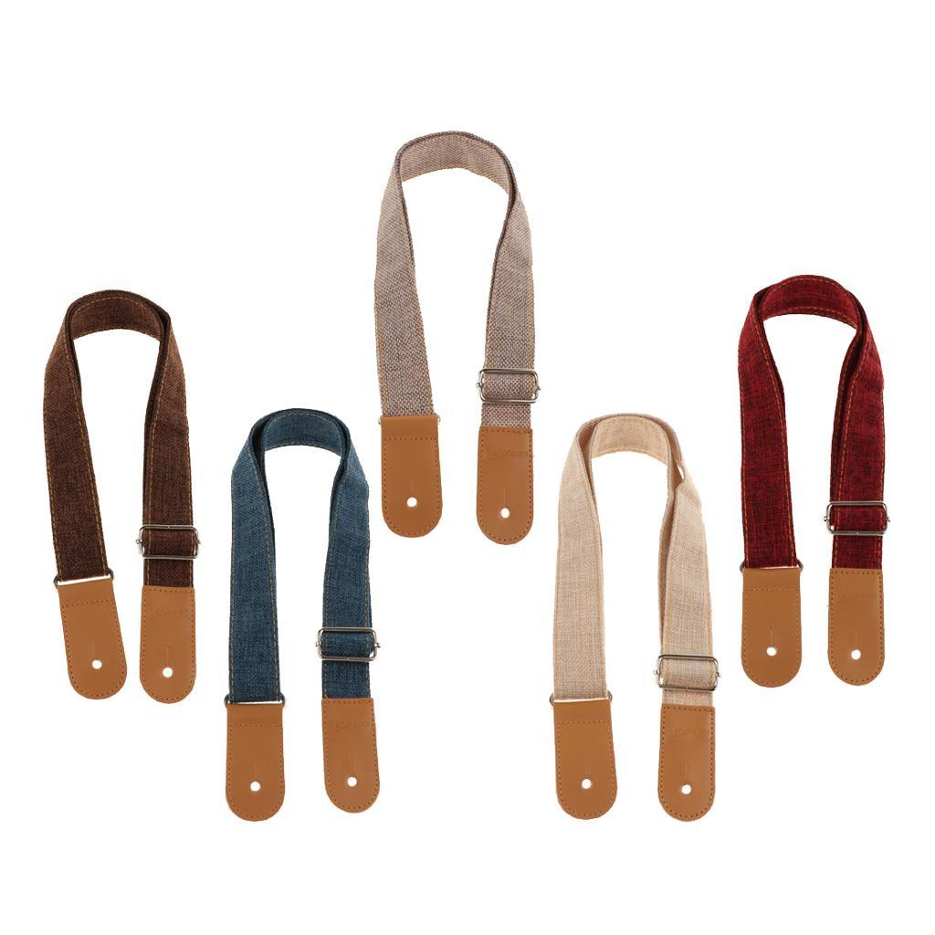 Adjustable Ukulele Strap Belt with PU Leather Ends for  Guitar -
