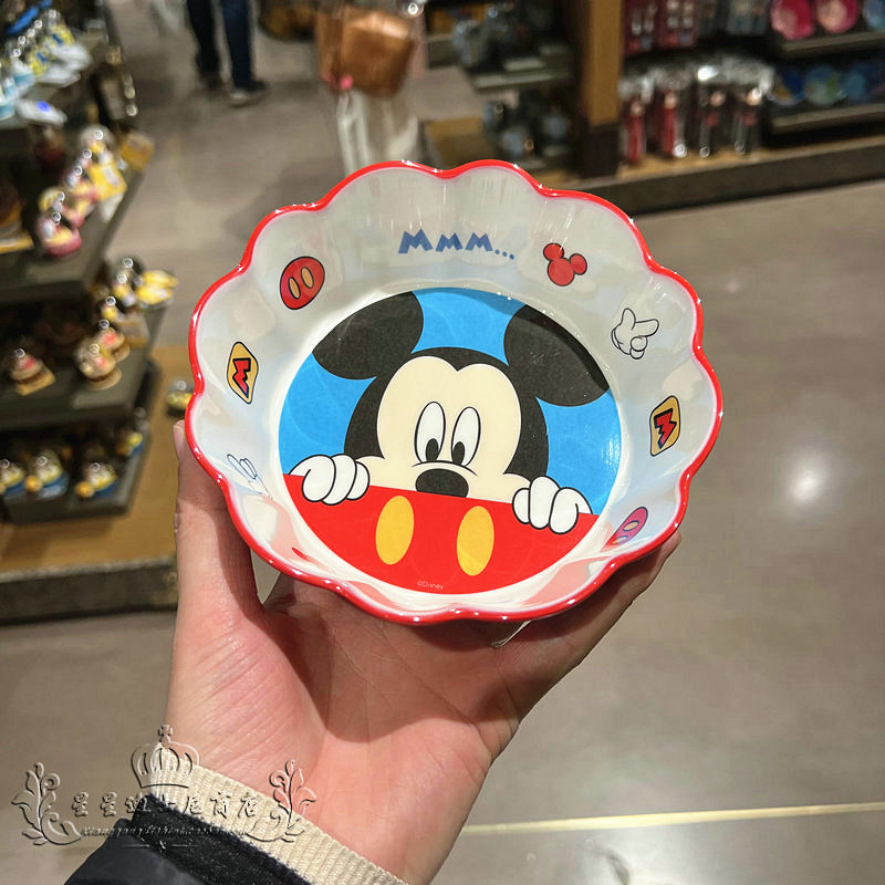 Chén ăn dặm tô nhựa melamine Disney kiểu gợn sóng hình chuột Mickey Mouse cho trẻ em bé trai - CHENMIC01