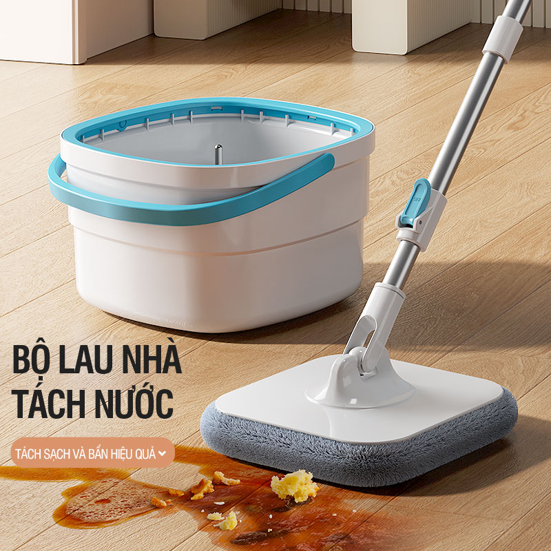 Cây lau nhà tách nước bẩn, chổi lau nhà tự vắt thông minh 360 độ lau sạch khô nhanh - Kitimop N09