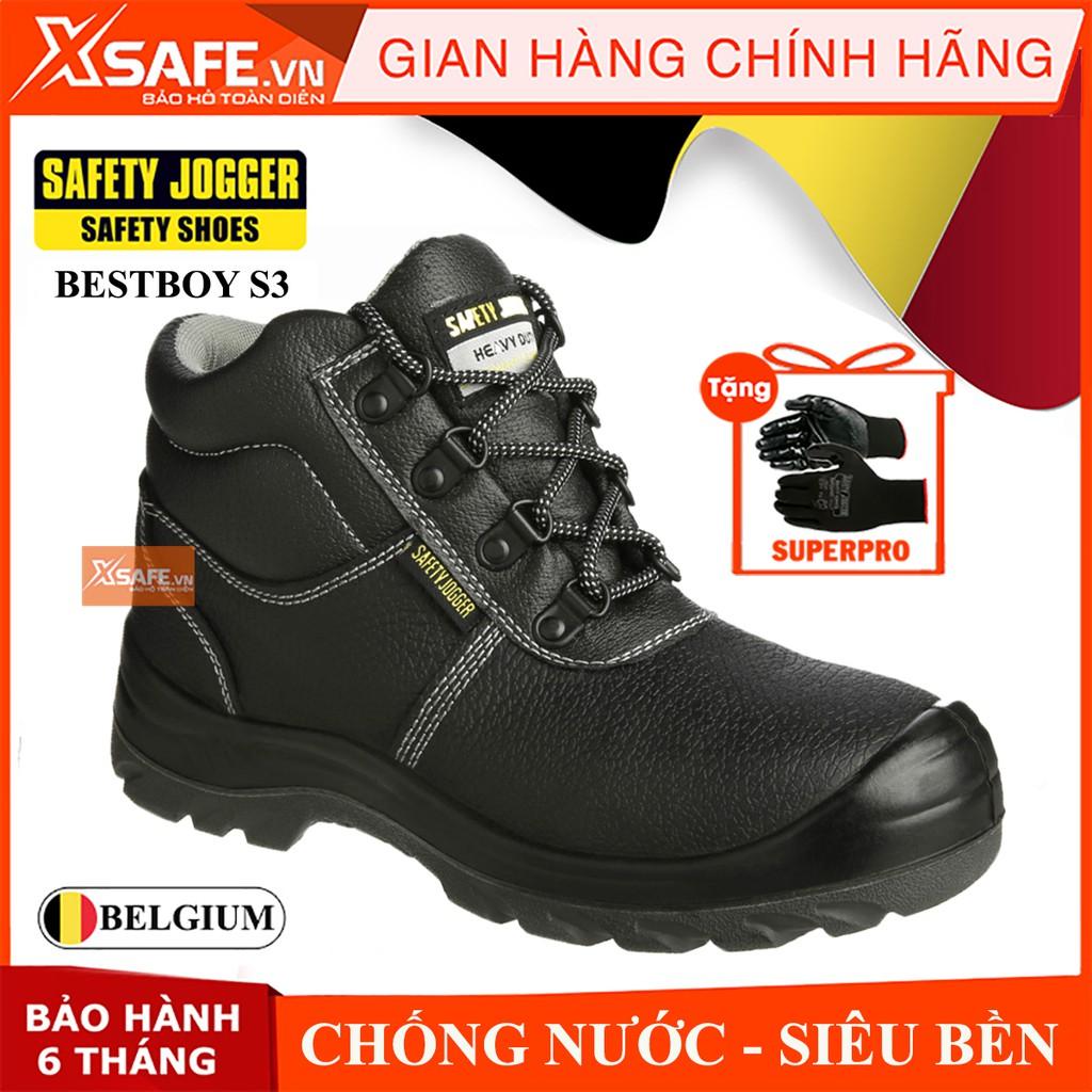 Giày bảo hộ lao động nam Jogger Bestboy S3 cổ cao da bò, chống đinh/ nước/ trượt. Giày công trình dáng thể thao - XSAFE